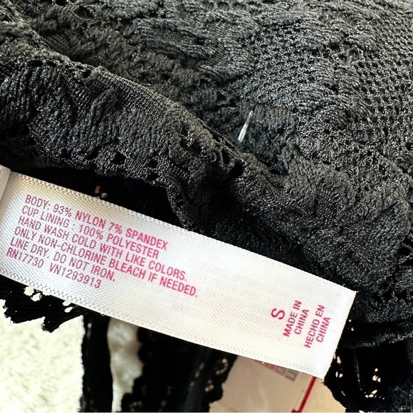 NWT Black Lace Padded Halter Bralette Size S - Picture 8 of 8